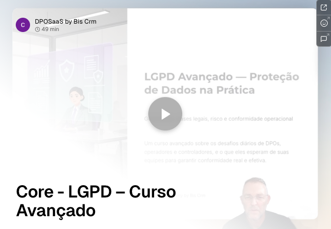 Visual do treinamento Core - LGPD – Curso Avançado