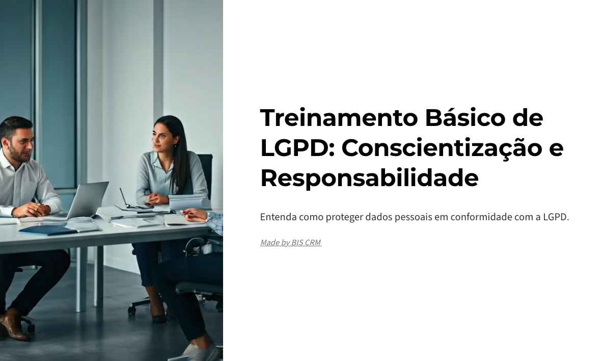 Visual do treinamento Core - LGPD – Curso Básico - Individual